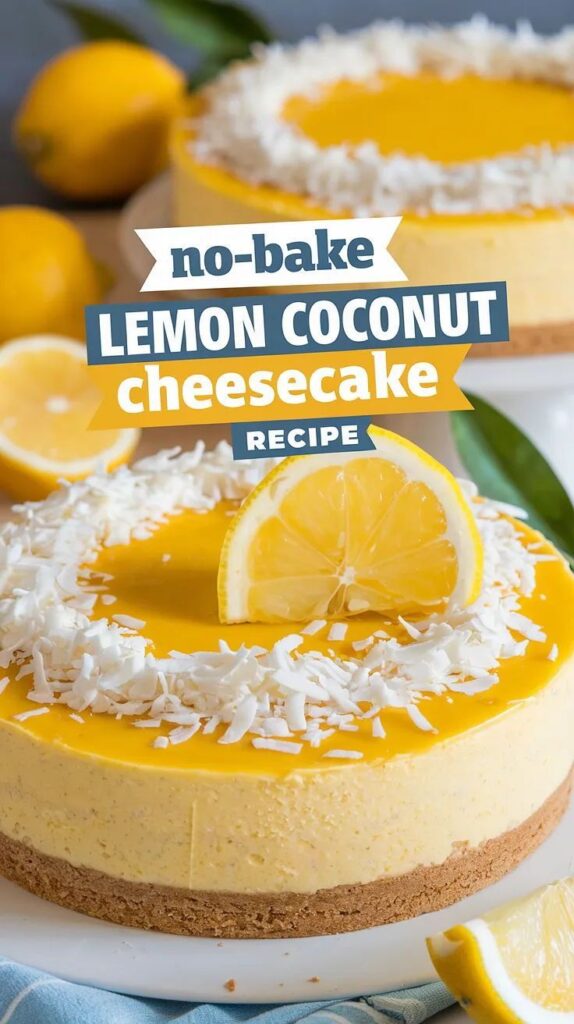 No Bake Lemon coconut Cheesecake